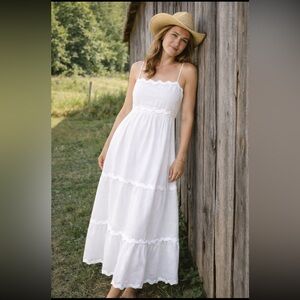 Sim&Sam NWT  Strappy Maxi Dress Lined Pockets size L.